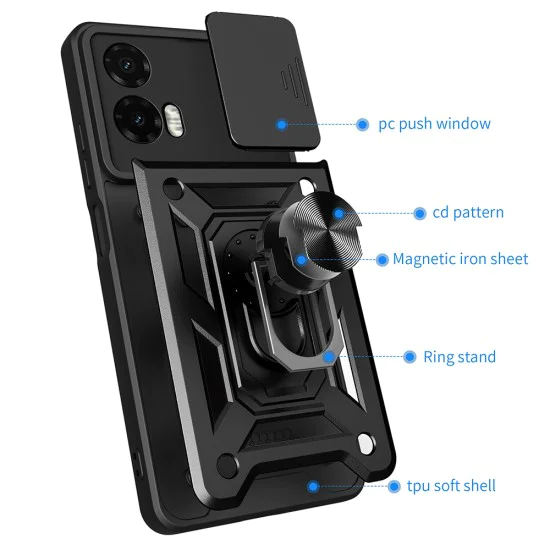 Калъф за Motorola Moto G35 - CamShield Series - черен