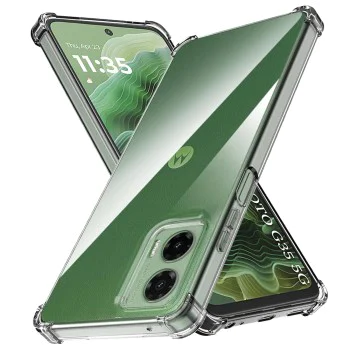 Калъф за Motorola Moto G35 - Удароустойчив Прозрачен Силиконов - Прозрачен