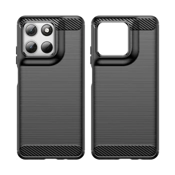 Калъф за Motorola Moto G37 / G37 Power / G47 / G57 Power / G67 Power - Carbon Silicone - Techsuit - Черен