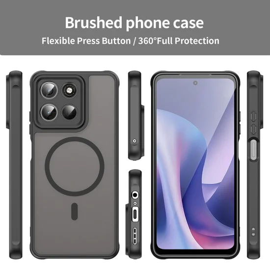 Калъф за Motorola Moto G37 / G37 Power / G47 - HaloFrost II MagSafe - Techsuit - Черен