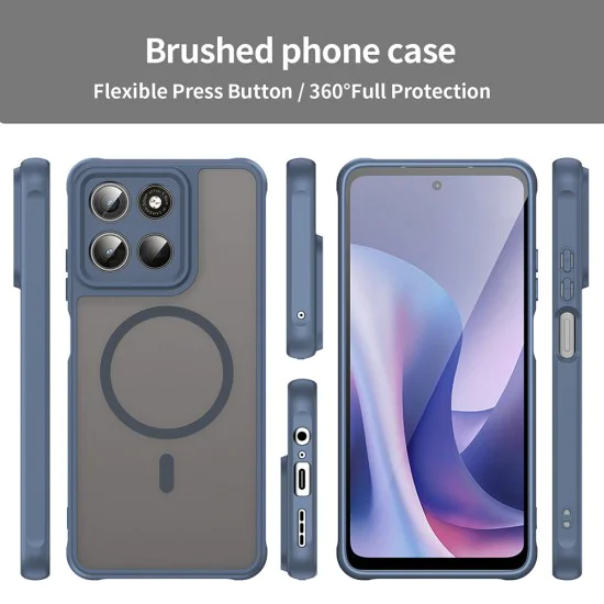 Калъф за Motorola Moto G37 / G37 Power / G47 - HaloFrost II MagSafe - Techsuit - Син (Navy Blue)