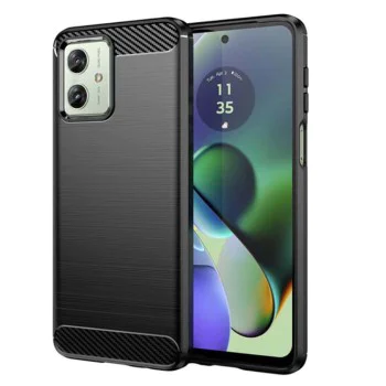 Калъф за Motorola Moto G54 / Moto G54 Power Edition / Moto G64 - Carbon Silicone - Черен