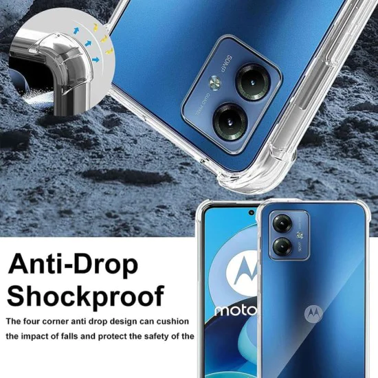 Калъф за Motorola Moto G54 - Удароустойчив Прозрачен Силиконов - Прозрачен