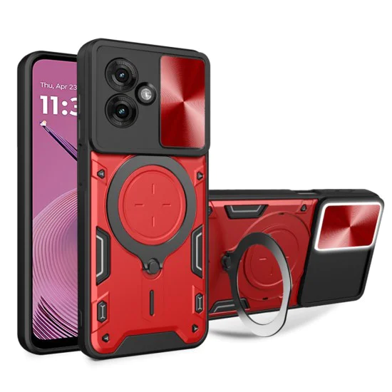 Калъф за Motorola Moto G55 - CamGuard Pro - Червен