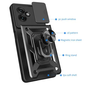 Калъф за Motorola Moto G55 - CamShield Series - черен
