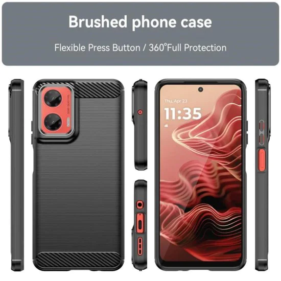 Калъф за Motorola Moto G55 - Carbon Silicone - Blue