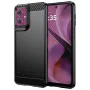 Калъф за Motorola Moto G55 - Carbon Silicone - Черен