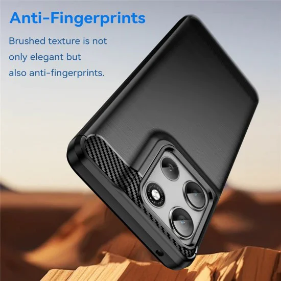 Калъф за Motorola Moto G56 - Techsuit - Carbon Silicone - Черен