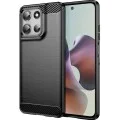 Калъф за Motorola Moto G56 - Techsuit - Carbon Silicone - Черен