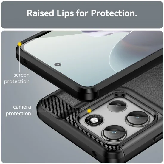 Калъф за Motorola Moto G56 - Techsuit - Carbon Silicone - Черен