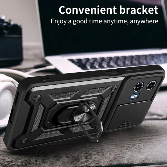 Калъф за Motorola Moto G57 / G67 Power - Techsuit CamShield Series - Черен