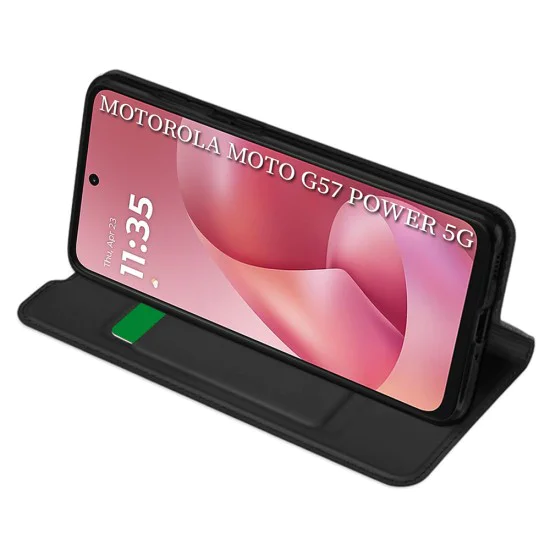 Калъф за Motorola Moto G57 Power / G67 Power - Magskin Book - Techsuit - Черен