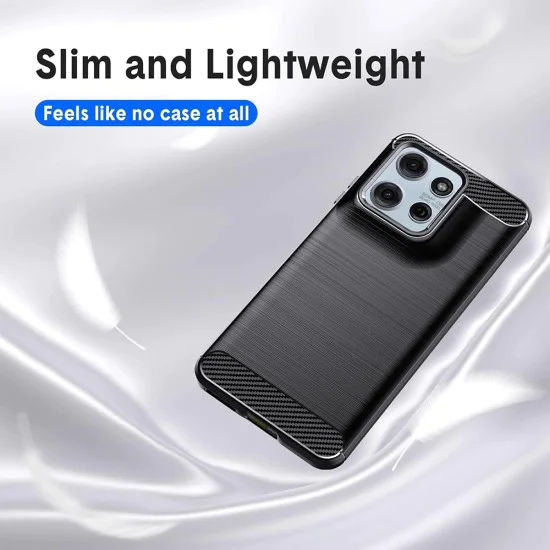Калъф за Motorola Moto G57 Power / G67 Power – Techsuit Carbon Silicone – Черен
