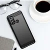 Калъф за Motorola Moto G60 - Carbon Silicone - Черен