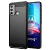 Калъф за Motorola Moto G60 - Carbon Silicone - Черен