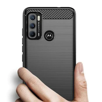 Калъф за Motorola Moto G60 - Carbon Silicone - Черен