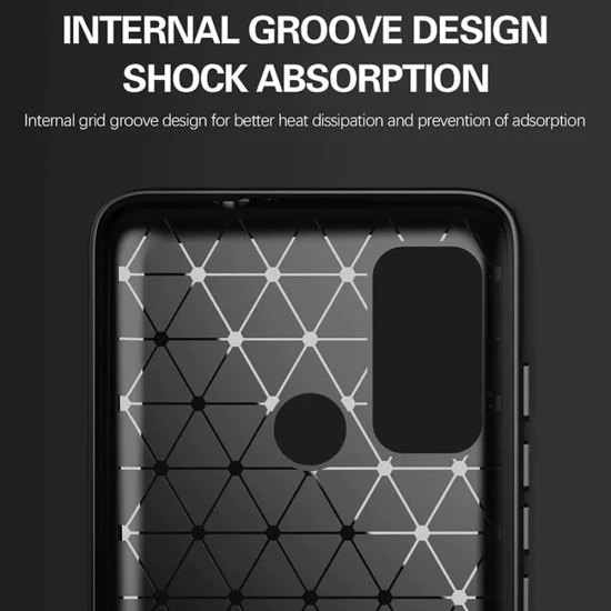 Калъф за Motorola Moto G60 - Carbon Silicone - Черен
