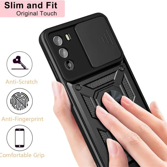 Калъф за Motorola Moto G62 5G - CamShield Series - черен