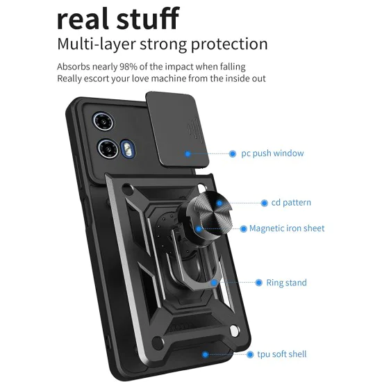 Калъф за Motorola Moto G71 5G - CamShield Series - черен
