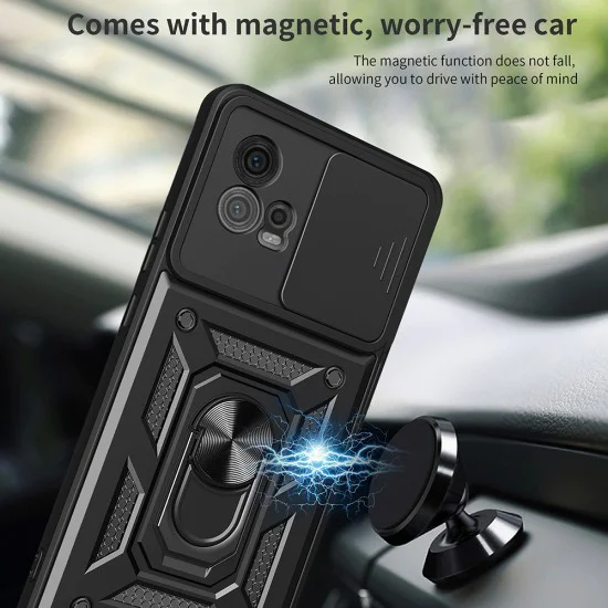 Калъф за Motorola Moto G72 - CamShield Series - черен