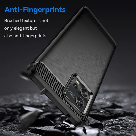 Калъф за Motorola Moto G72 - Carbon Silicone - Черен