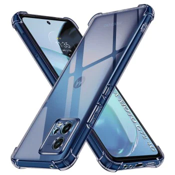 Калъф за Motorola Moto G72 - Techsuit - Удароустойчив Clear Silicone - Опушено Черен