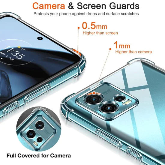 Калъф за Motorola Moto G72 - Удароустойчив Прозрачен Силиконов - Прозрачен