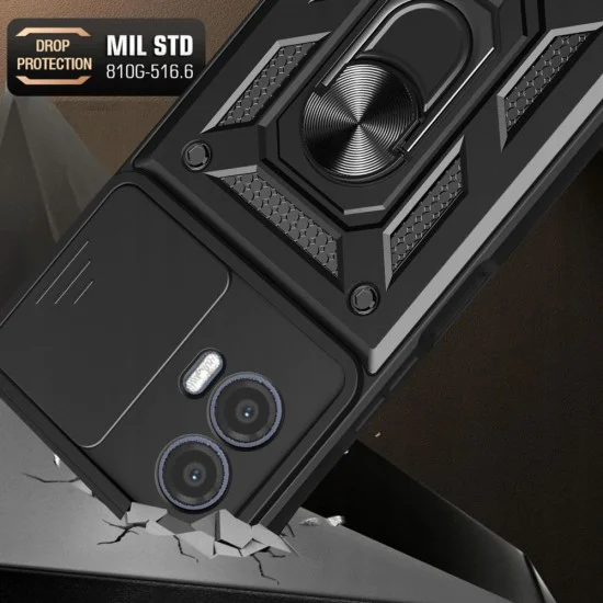 Калъф за Motorola Moto G73 - CamShield Series - черен