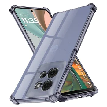 Калъф за Motorola Moto G75 - Techsuit - Удароустойчив Clear Silicone - Опушено Черен