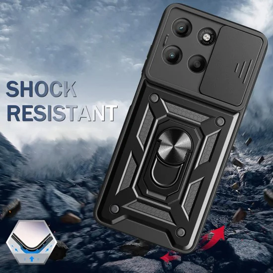 Калъф за Motorola Moto G77 / G67 - CamShield Series - Techsuit - Черен
