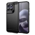 Калъф за Motorola Moto G77 / G67 - Carbon Silicone - Techsuit - Черен