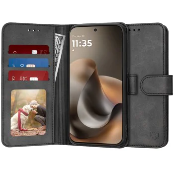 Калъф за Motorola Moto G77 / G67 - Diary Book - Techsuit - Черен
