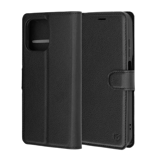 Калъф за Motorola Moto G77 / G67 - Leather Folio - Techsuit - Черен