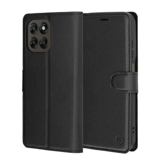 Калъф за Motorola Moto G77 / G67 - Leather Folio - Techsuit - Черен