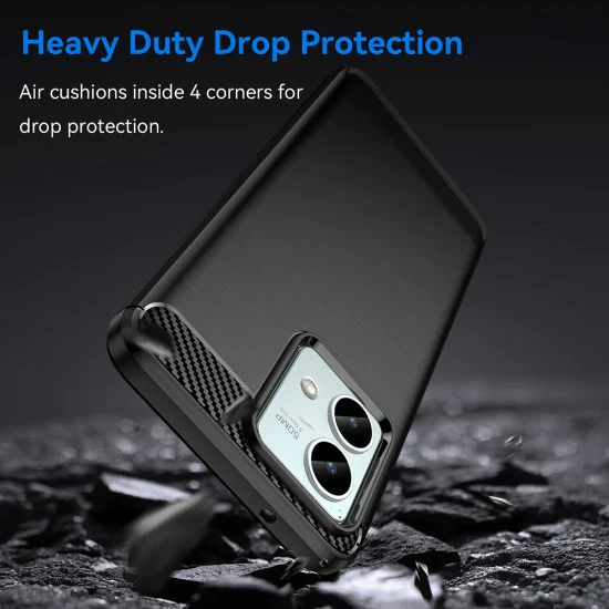 Калъф за Motorola Moto G84 - Carbon Silicone - Черен