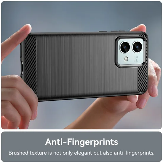Калъф за Motorola Moto G84 - Carbon Silicone - Черен