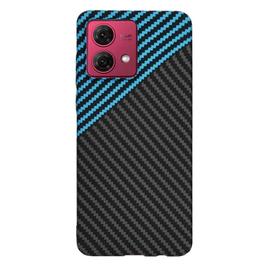 Калъф за Motorola Moto G84 - Carbonite FiberShell - Blue Pulse