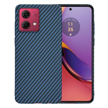 Калъф за Motorola Moto G84 - Carbonite FiberShell - Cyan