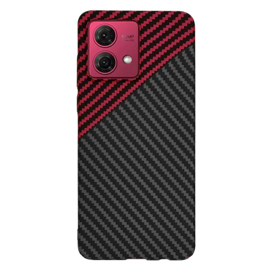 Калъф за Motorola Moto G84 - Carbonite FiberShell - Red Vortex