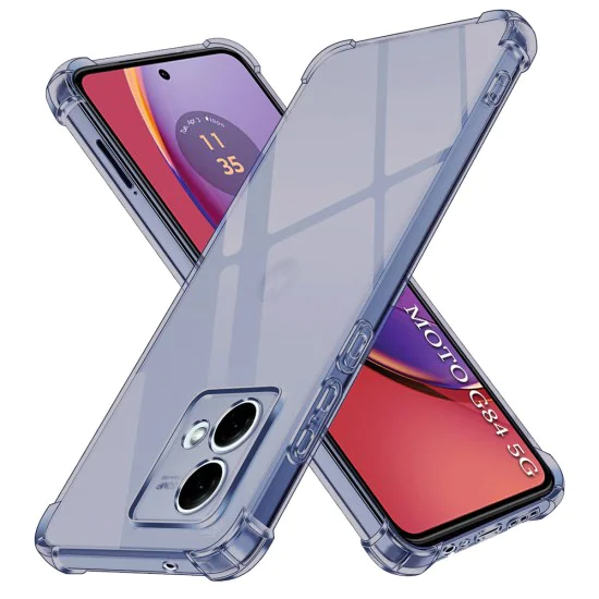 Калъф за Motorola Moto G84 - Techsuit - Удароустойчив Clear Silicone - Опушено Черен