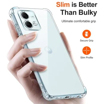 Калъф за Motorola Moto G84 - Удароустойчив Прозрачен Силиконов - Прозрачен