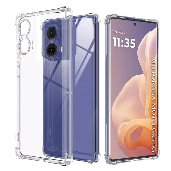 Калъф за Motorola Moto G85 - Удароустойчив Прозрачен Силиконов - Прозрачен