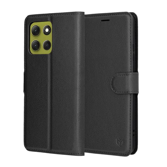 Калъф за Motorola Moto G86 - Кожено фолио - Черен