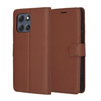 Калъф за Motorola Moto G86 Power - Techsuit - Leather Folio - Кафяв