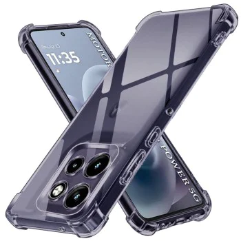 Калъф за Motorola Moto G86 Power - Techsuit - Shockproof Clear Silicone - Опушено Черен