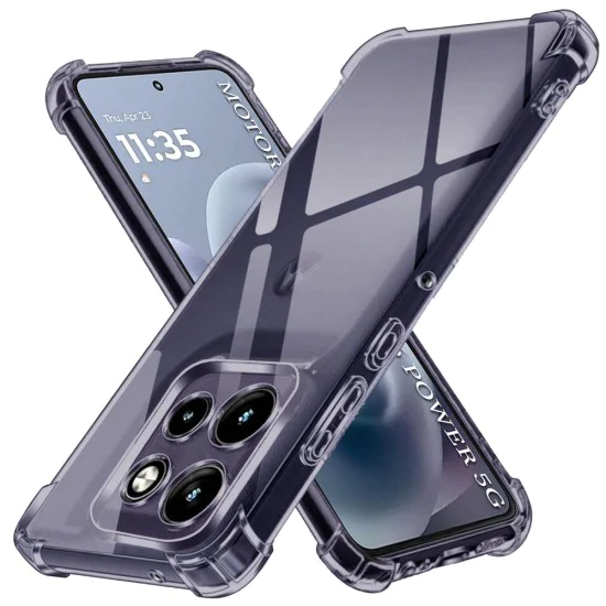 Калъф за Motorola Moto G86 Power - Techsuit - Shockproof Clear Silicone - Опушено Черен