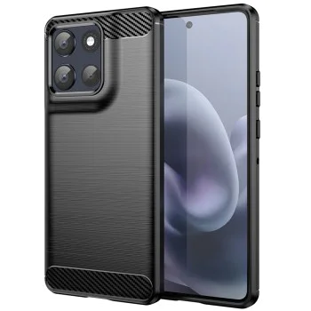 Калъф за Motorola Moto G86 - Techsuit - Carbon Silicone - Черен