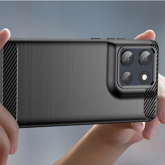 Калъф за Motorola Moto G86 - Techsuit - Carbon Silicone - Черен