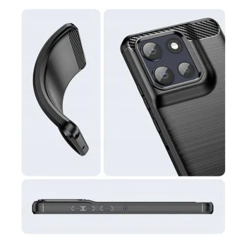 Калъф за Motorola Moto G86 - Techsuit - Carbon Silicone - Черен