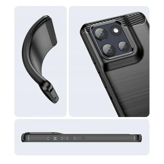 Калъф за Motorola Moto G86 - Techsuit - Carbon Silicone - Черен